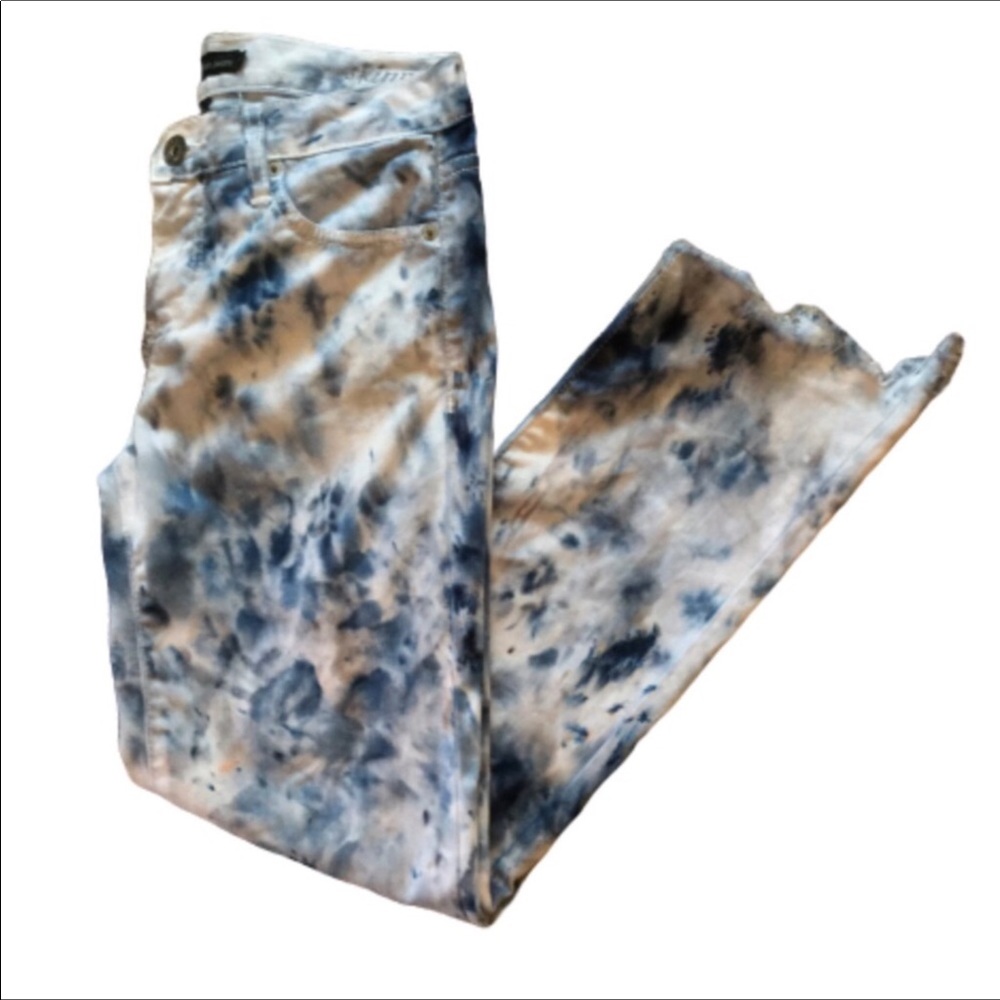 Calvin Klein Jeans Custom Dye Distressed Raw Asymmetrical Hem Mid Rise Jeans 2